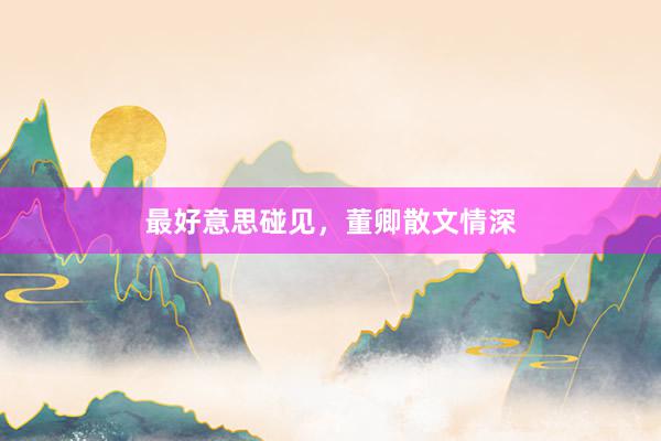 最好意思碰见，董卿散文情深